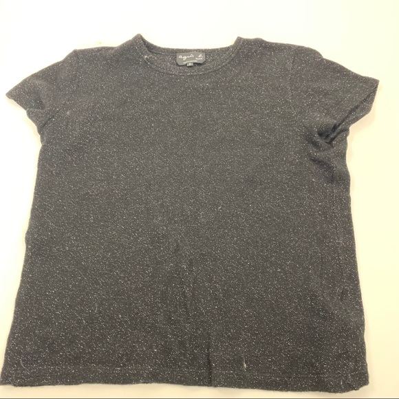 Agnes B. Tops - Agnes B. Black / Silver Shimmer Short Sleeve Top